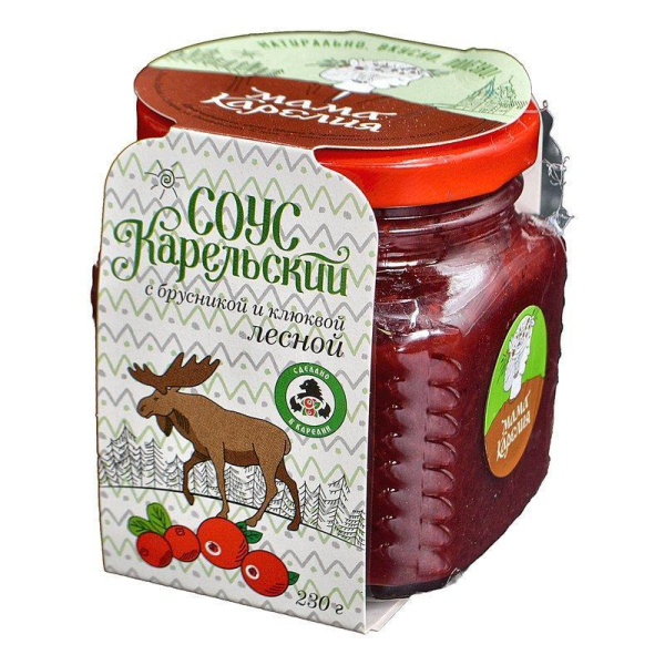 Соус Карельский лесной из брусники и клюквы с можжевельником 230г ст/б