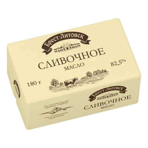 Масло Брест-Литовск сладко-сливочное 82,5% 180г
