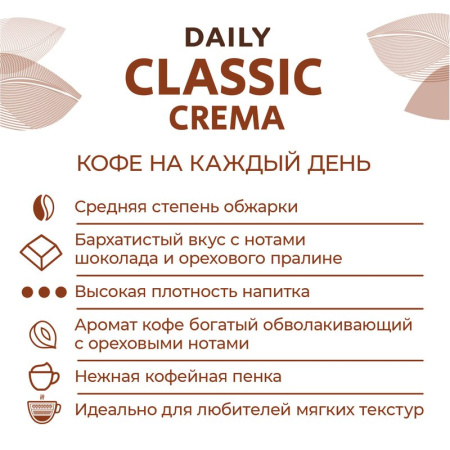 Кофе Поэтти Дэйли Классик Крема зерно 250г