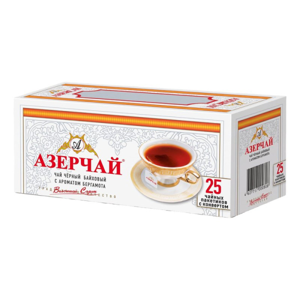 Чай Азерчай черный с ароматом бергамота 50г 25пак БК