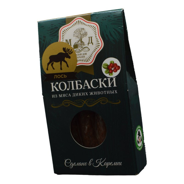 Колбаски МД Карелия из мяса лося с брусникой с/к 60г