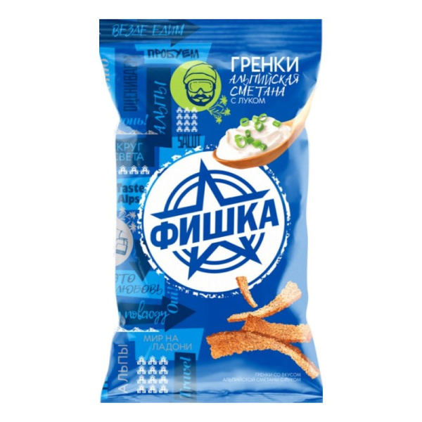 Сухарики Фишка гренки альпийская сметана с луком 120г