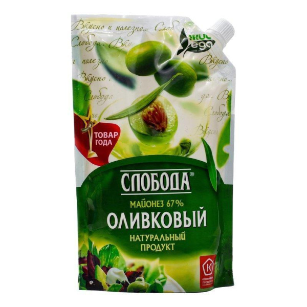 Майонез Слобода оливковый 67% 400мл