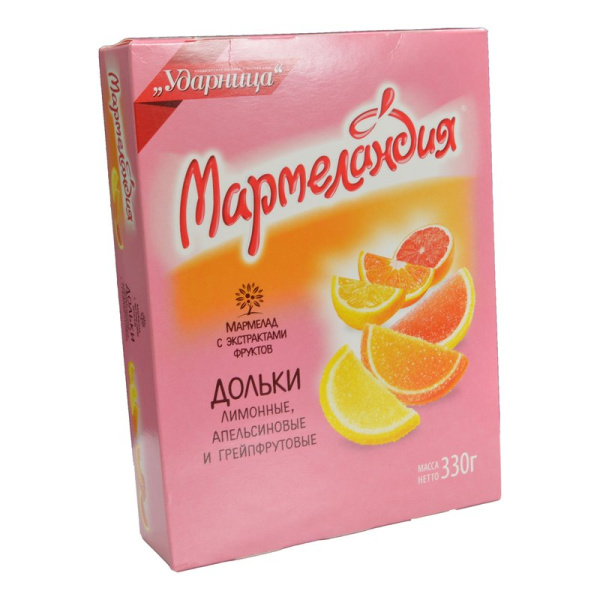 Мармелад Ударница мармеландия дольки 3 вкуса 330г