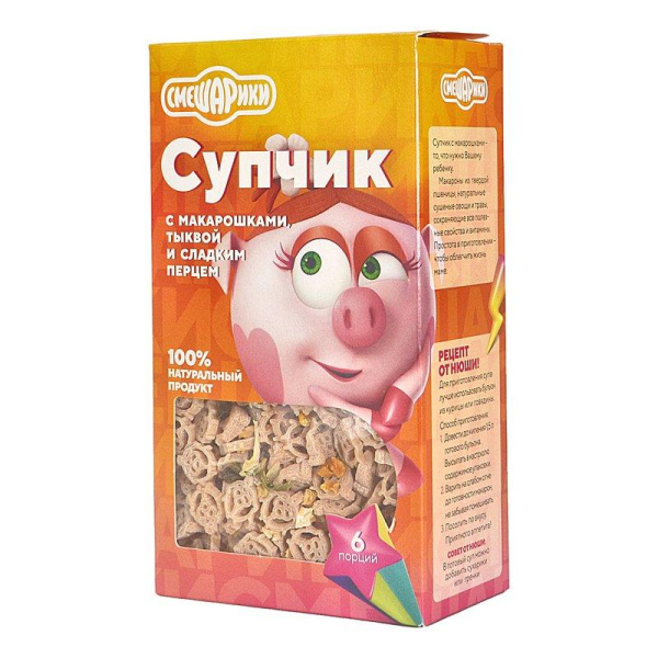 Супчик Смешарики с макарошками, тыквой и сладким перцем 160г