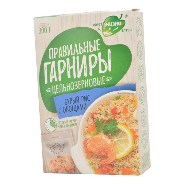 Рис Образ жизни бурый с овощами 6 пак*5 300г