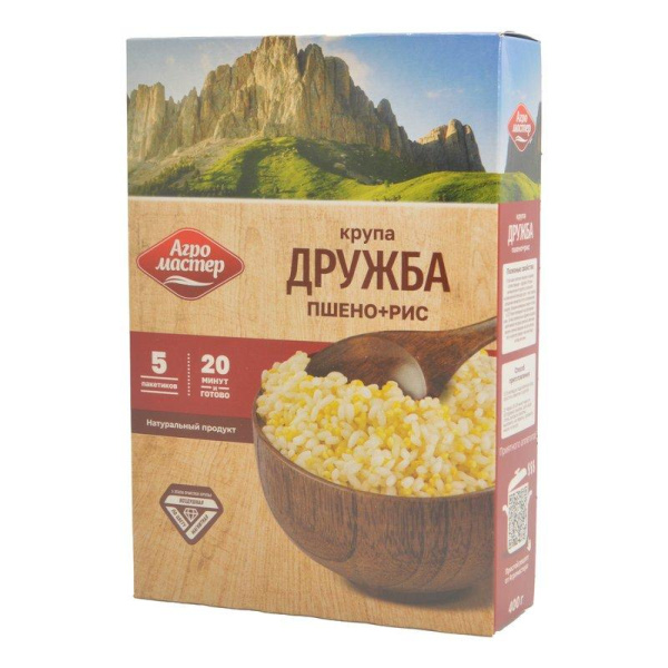 Крупа Агромастер Дружба пшено+рис 400г