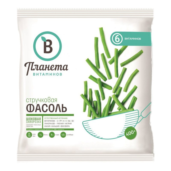 Фасоль Планета витаминов стручковая 400г