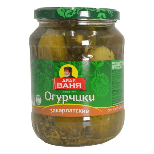 Огурчики Дядя Ваня маринованные закарпатские 680г