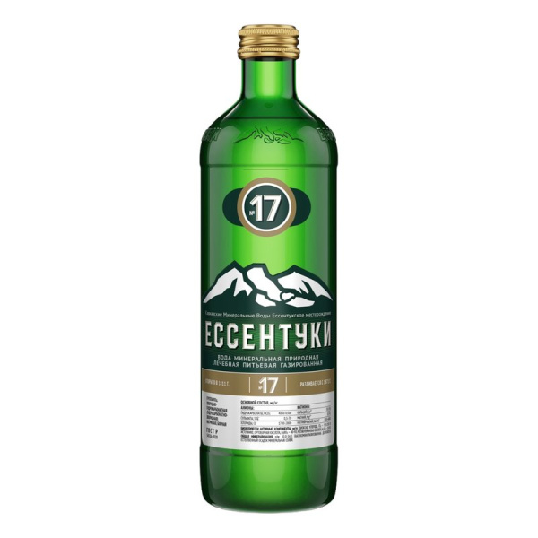 Вода Ессентуки №17 Кавказские Мин Воды лечебно-столовая газ 0,45л ст/б винт
