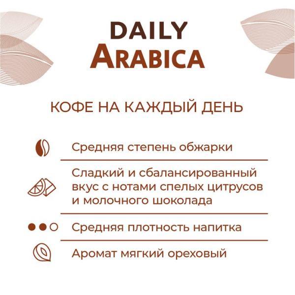 Кофе Поэтти Дэйли Арабика зерно 250г