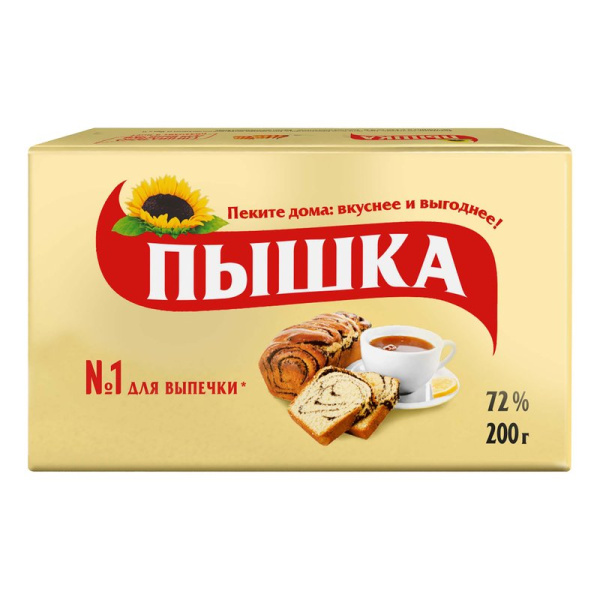 Маргарин Пышка для выпечки 72% 200г