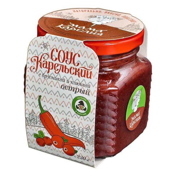 Соус Карельский острый из брусники и клюквы с острым перцем 230г ст/б