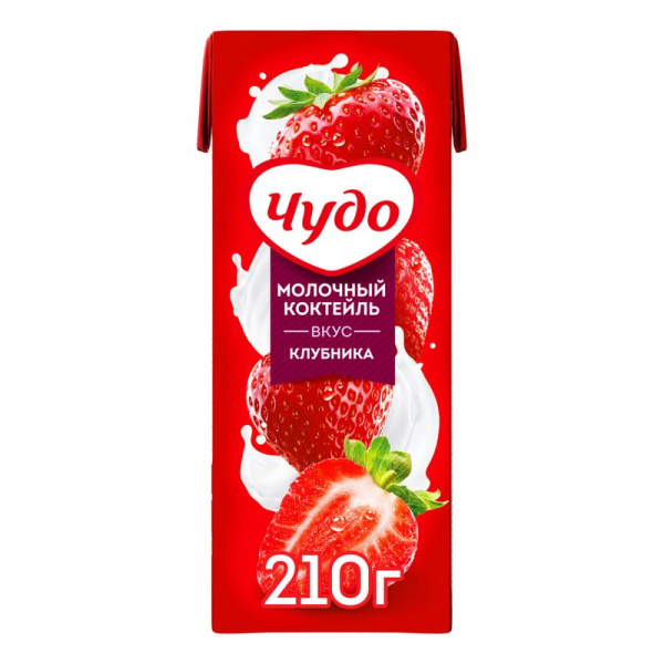 Коктейль Чудо клубника 2% 0,2л