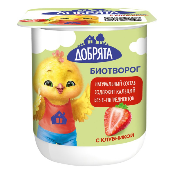 Биотворог Добрята клубника 4,2% 100г