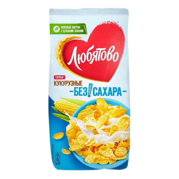 Хлопья Любятово кукурузные легкие 270г