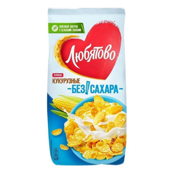 Хлопья Любятово кукурузные легкие 270г