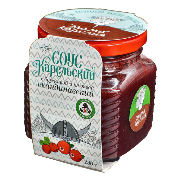Соус Карельский скандинавский из брусники и клюквы с пряностями 230г ст/б