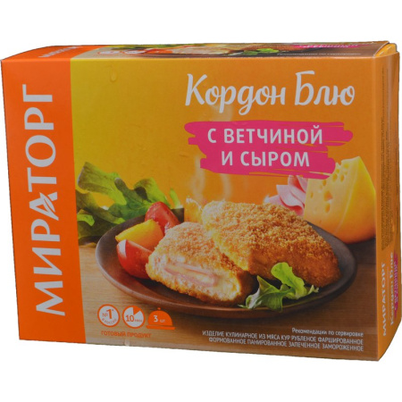 Кордон Блю Мираторг с сыром и ветчиной 405г