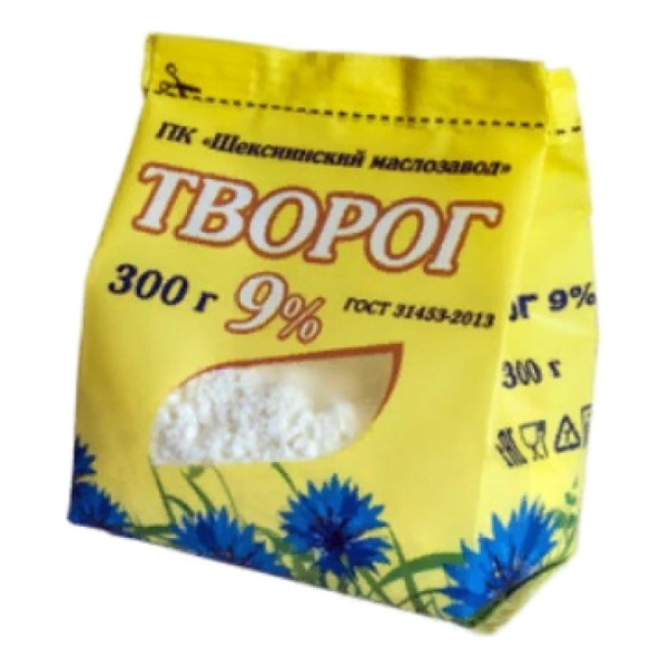Творог Шекснинский МЗ 9% 300г пакет