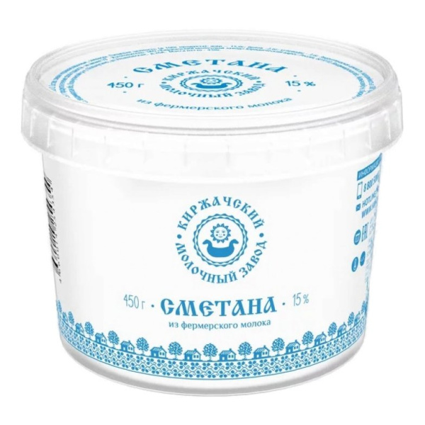 Сметана Киржачский МЗ 15% 450г