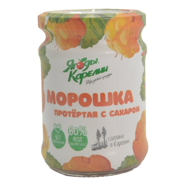 Морошка Ягоды Карелии протертая с сахаром 280г