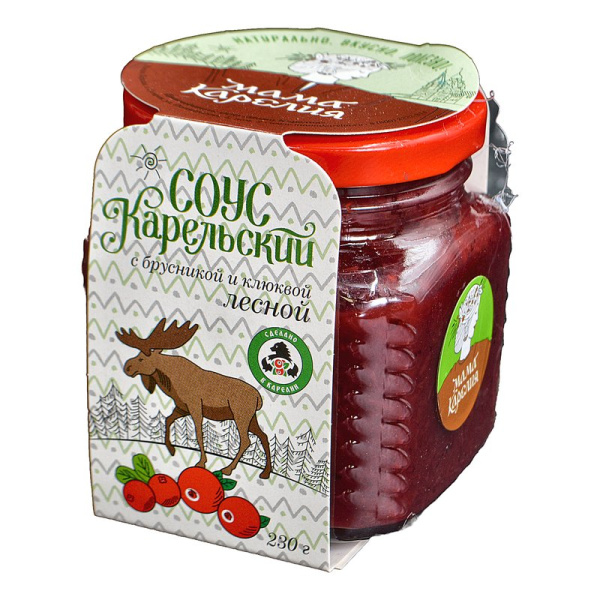 Соус Карельский лесной из брусники и клюквы с можжевельником 230г ст/б