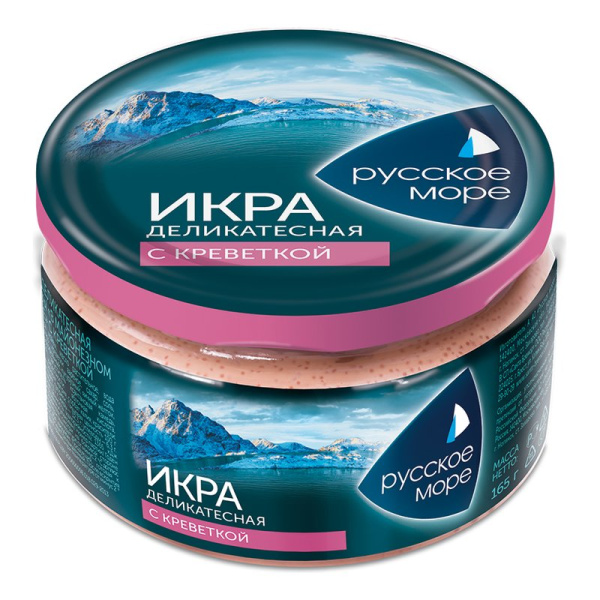 Икра Русское море мойвы деликатесная с креветкой 165г