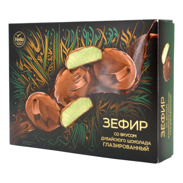Зефир Нева со вкусом дубайского шоколада глазированный 185г