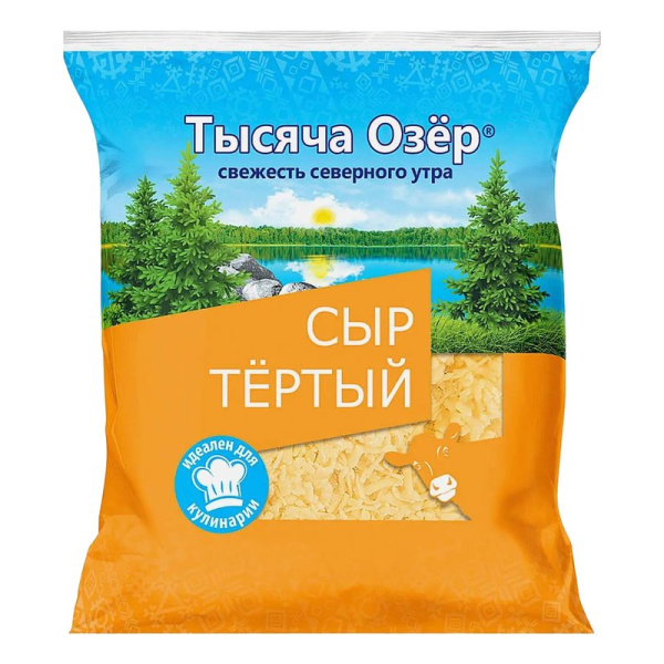 Сыр Тысяча озер тертый для кулинарии 45% 150г