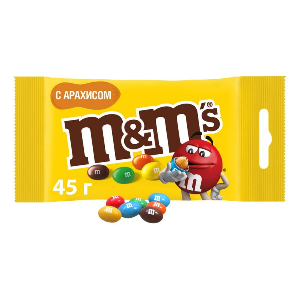 Конфеты М&М с арахисом в глазури 45г