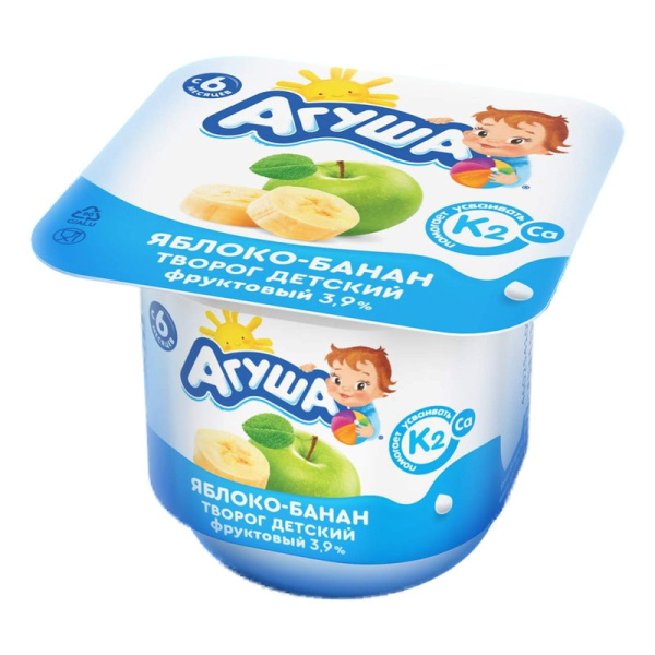 Творог Агуша яблоко-банан 3,9% 100г