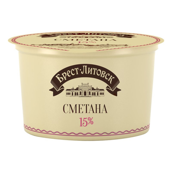 Сметана Брест-Литовская 15% 180г