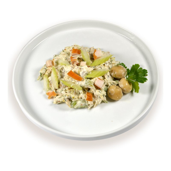 Салат овощной с курицей и грибами "Лотос Гурман"