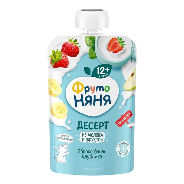 Десерт Фруто-няня яблоко/банан/клубника 90г