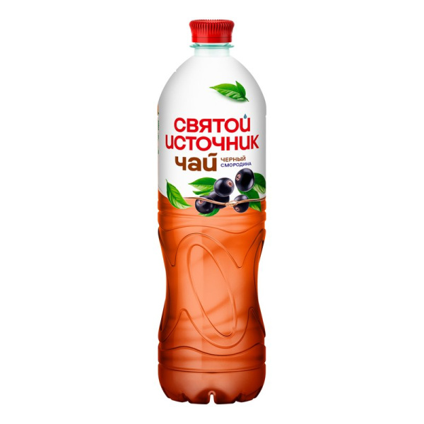 Напиток Святой источник безалкогольный черный чай со вкусом смородины 1л ПЭТ