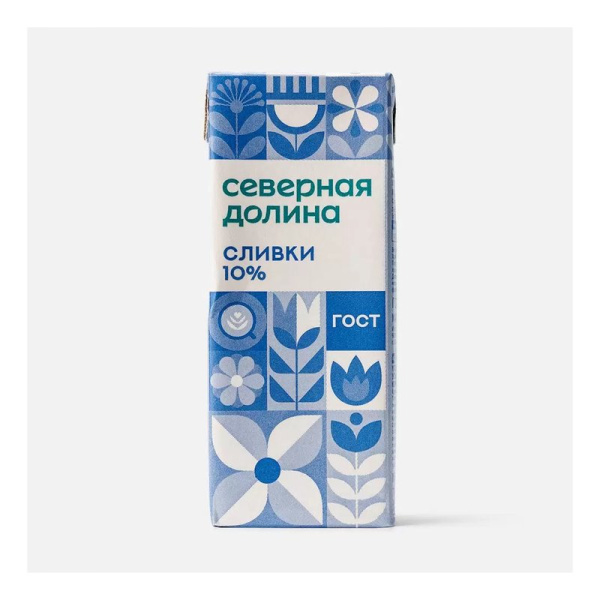 Сливки Северная долина 10% 200г