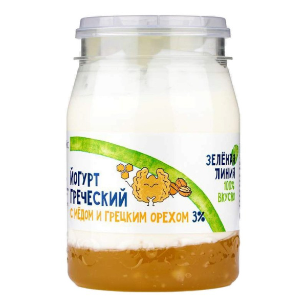 Йогурт Лактика Греческий двухслойный с медом и грецким орехом 3% 190г